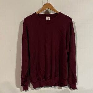 Vintage 90s jerseys blank Burgundy Crewneck Sweatshirt